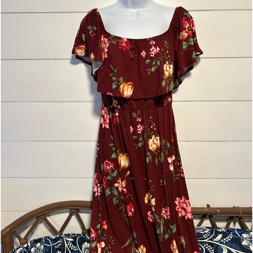 Elegant floral off the shoulder nine Britton dress